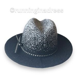 Callana Millinery Wool Blend Adjustable Safari Hat With Studded Band Black Grey